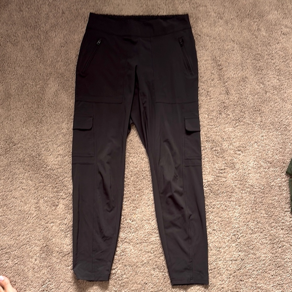 Black Cargo Pants with Zipper Pockets
